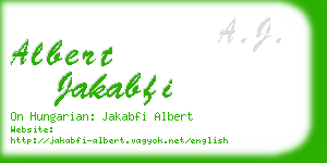 albert jakabfi business card
